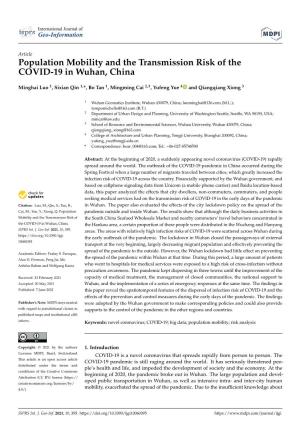Population Mobility and the Transmission Risk of the COVID-19 in Wuhan, China