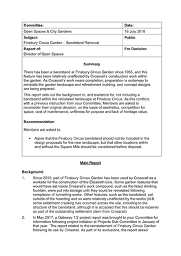 Report Of: for Decision Director of Open Spaces