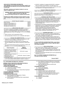 EPCLUSA (Sofosbuvir and Velpatasvir)