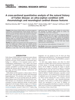 A Cross-Sectional Quantitative Analysis of the Natural History of Farber