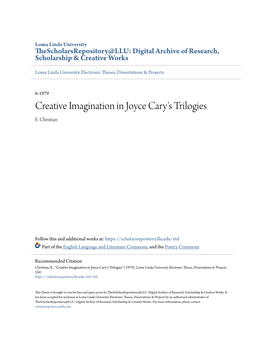 Creative Imagination in Joyce Cary's Trilogies E