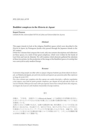 Buddhist Complexes in the Historia De Japam1