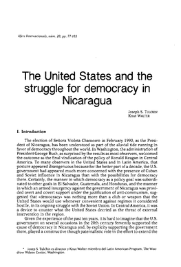 The United States and the Struggle for Democracy in Nicaragua Joseph S