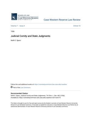 Judicial Comity and State Judgments