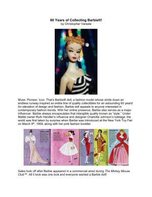 60 Years of Collecting Barbie®! by Christopher Varaste