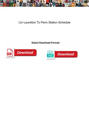 Lirr Laurelton to Penn Station Schedule