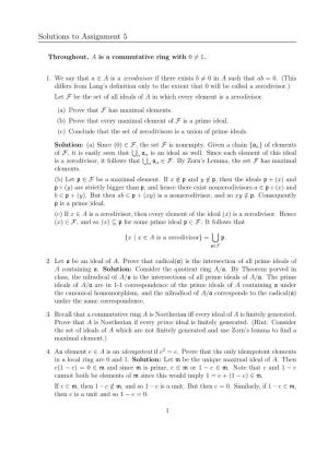 Solutions to Assignment 5