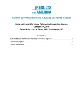 Summit 2019 What Works to Advance Economic Mobility