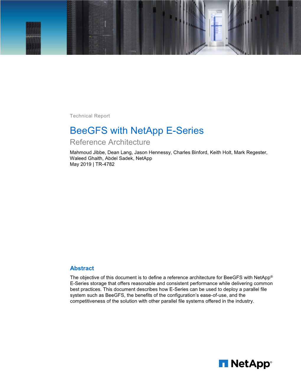 TR-4782: Beegfs with Netapp E-Series Reference Architecture