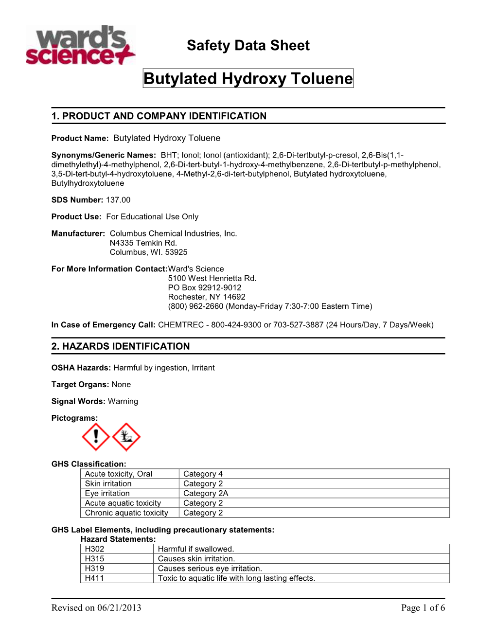 Butylated Hydroxy Toluene