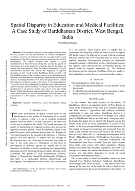 A Case Study of Barddhaman District, West Bengal, India Amit Bhattacharyya