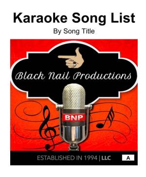 Karaoke Song List by Song Title