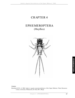 Chapter 4 Ephemeroptera