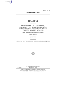 Media Ownership Hearing Committee on Commerce