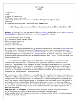 MPYE – 001 LOGIC Assignment