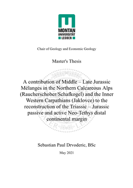 Late Jurassic Mélanges in the Northern Calcareous Alps