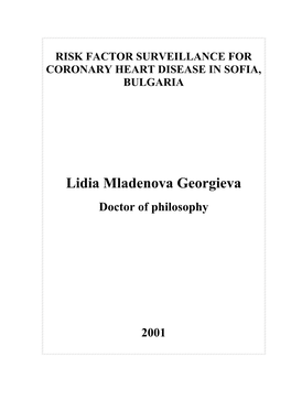 Lidia Mladenova Georgieva Doctor of Philosophy