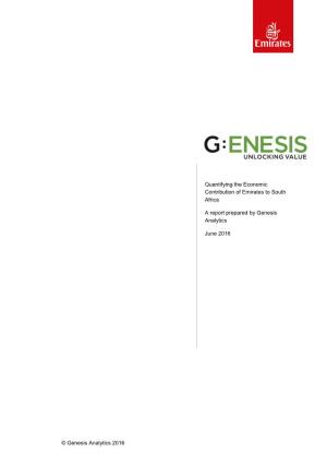 Genesis Analytics 2016 Quantifying the Economic Contribution Of