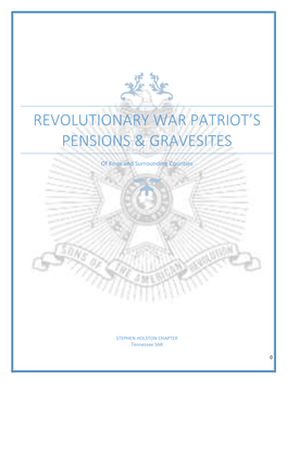 Revolutionary War Patriot's Pensions & Gravesites