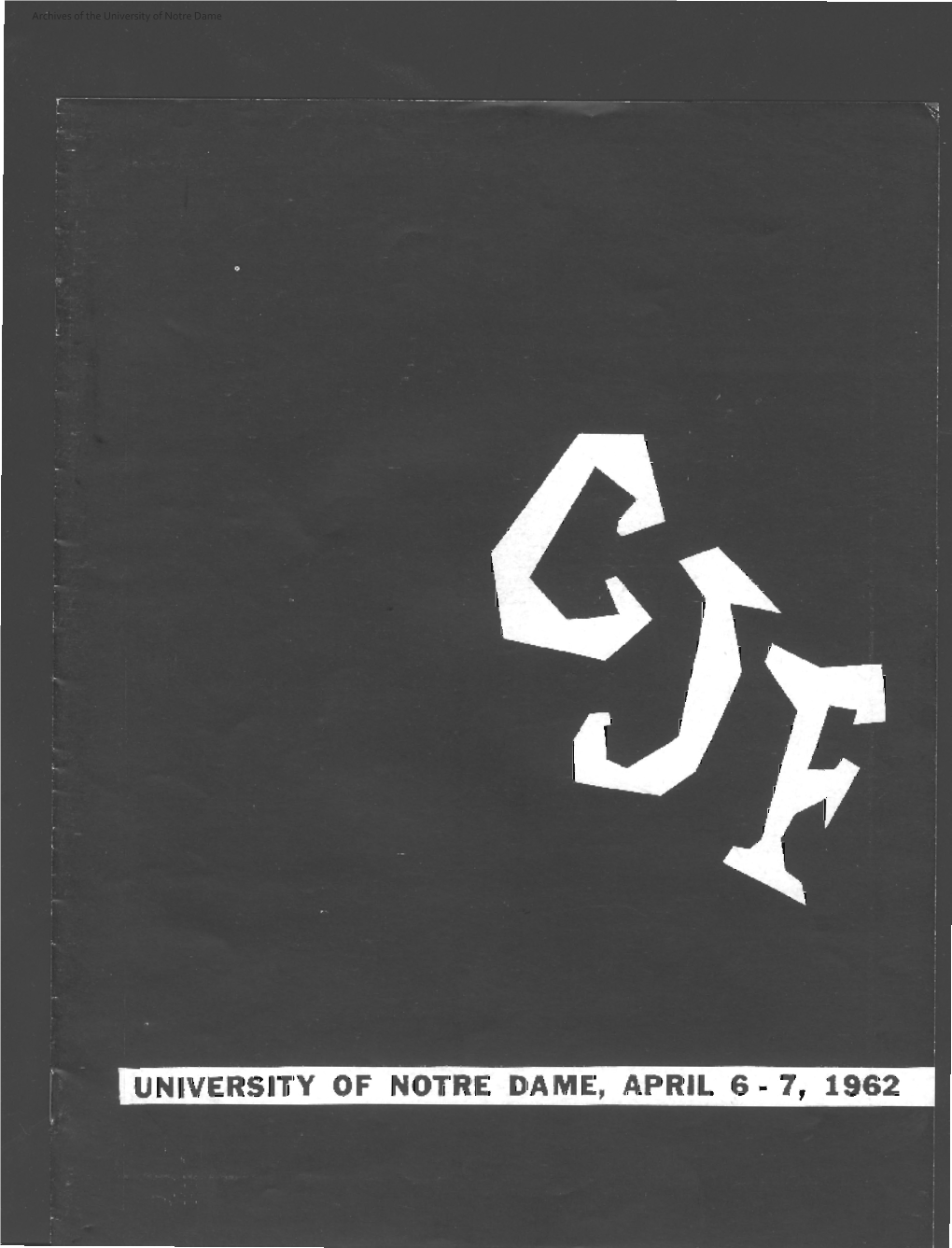 Notre Dame Collegiate Jazz Festival Program, 1962