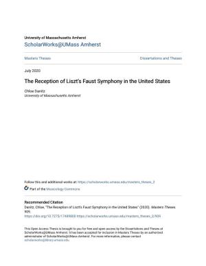The Reception of Liszt's Faust Symphony in the United States