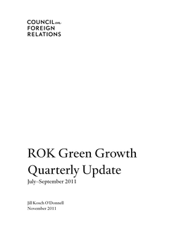 ROK Green Growth Quarterly Update July–September 2011