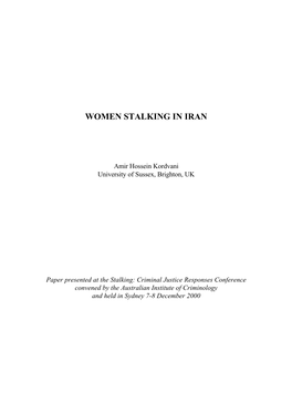 Women Stalking in Iran