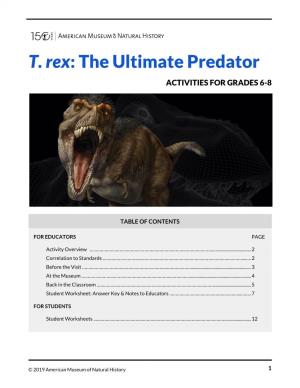 T. Rex: the Ultimate Predator Activity for Grades