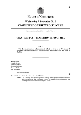 Taxation (Post-Transition Period) Bill
