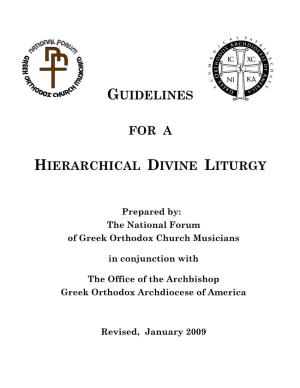 Guidelines for a Hierarchical Divine Liturgy