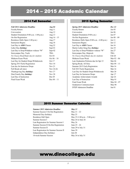 2014-2015 Course Catalog