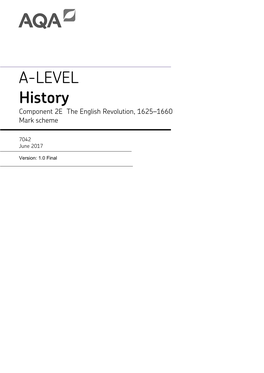 (A-Level) : Component 2E the English Revolution, 1625-1660