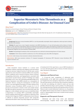 Superior Mesenteric Vein Thrombosis As a Complication of Crohn's Disease