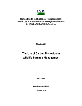 Carbon Monoxide in Wildlife Damage Management