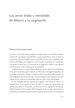 Las Zonas Áridas Y Semiáridas De México Y Su Vegetación