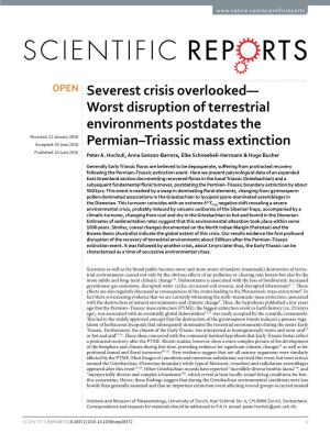 Severest Crisis Overlooked—Worst Disruption of Terrestrial Environments Postdates the Permian–Triassic Mass Extinction