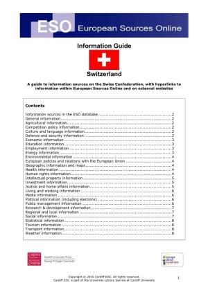 Information Guide Switzerland