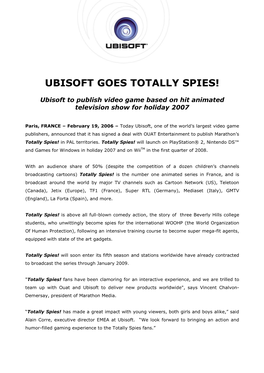 Ubisoft Goes Totally Spies!