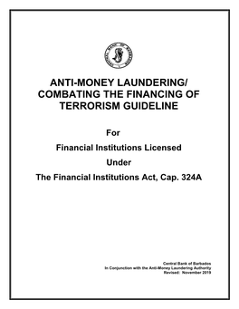 Anti-Money Laundering/ Combating the Financing Of