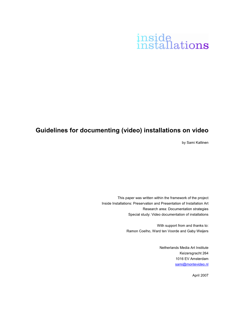 Video) Installations on Video