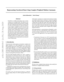 Representing Unordered Data Using Complex-Weighted Multiset Automata