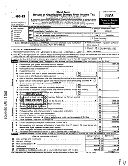 Short Form Return of Organization Exempt from Income Tax