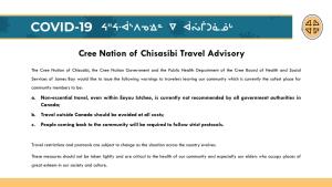 Cree Nation of Chisasibi Travel Advisory
