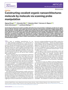 Constructing Covalent Organic Nanoarchitectures Molecule by Molecule Via Scanning Probe Manipulation