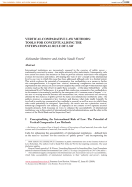 Vertical Comparative Law Methods: Tools for Conceptualising the International Rule of Law