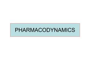 PHARMACODYNAMICS • in Greek Pharmacon = Drug Dynamics = Action/Power