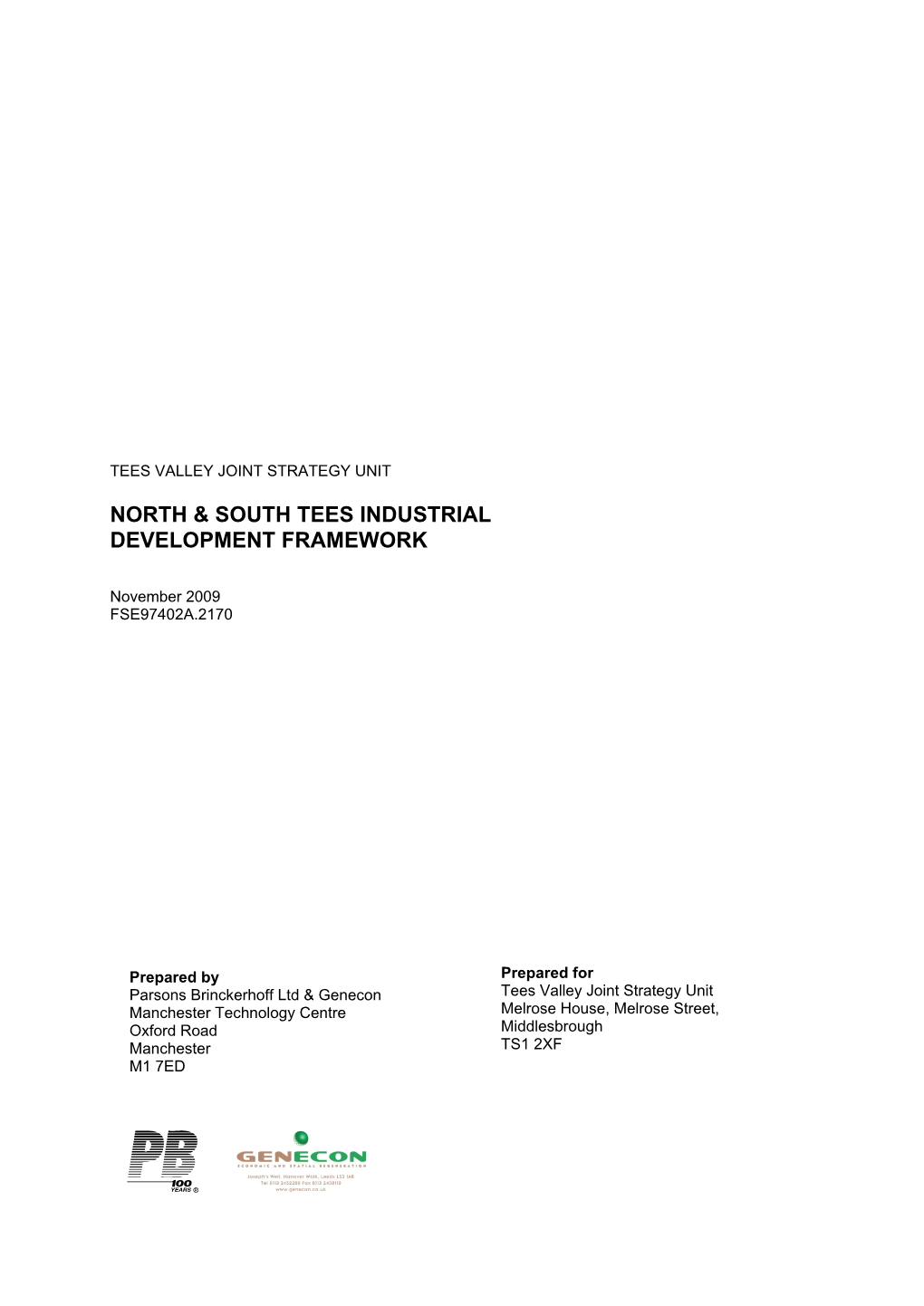 North & South Tees Industrial Development Framework