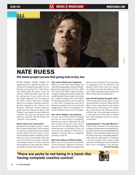 NATE RUESS His Latest Project Proves That Going Solo Is Fun, Too