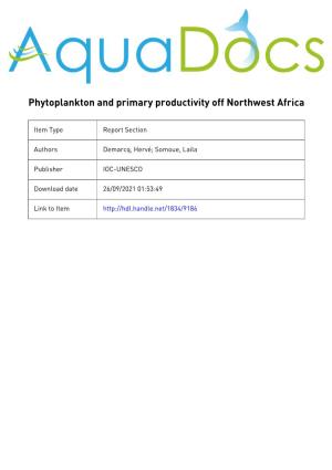 4.4. Phytoplankton and Primary Productivity Off Northwest Africa The