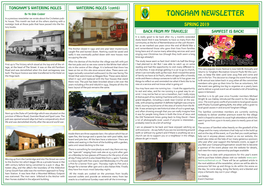 TONGHAM NEWSLETTER in a Previous Newsletter We Wrote About the Cricketers Pub- Lic House